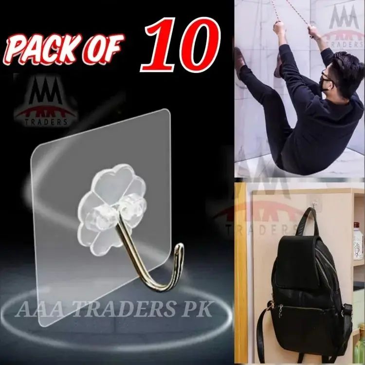 pack of 10Pcs Adhesive Suction Cup Hooks stick