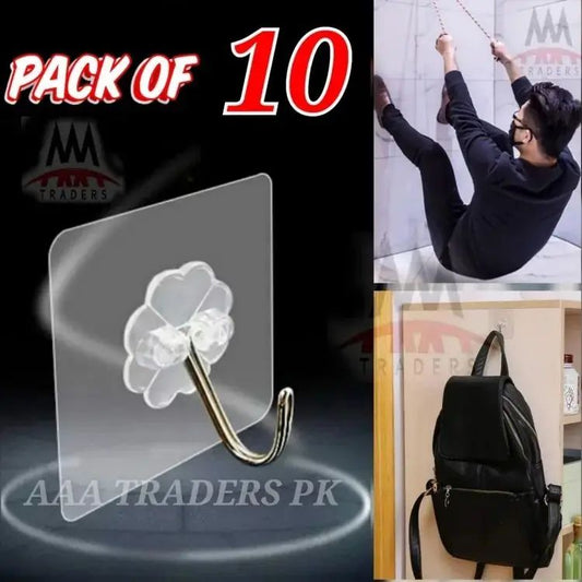 pack of 10Pcs Adhesive Suction Cup Hooks stick