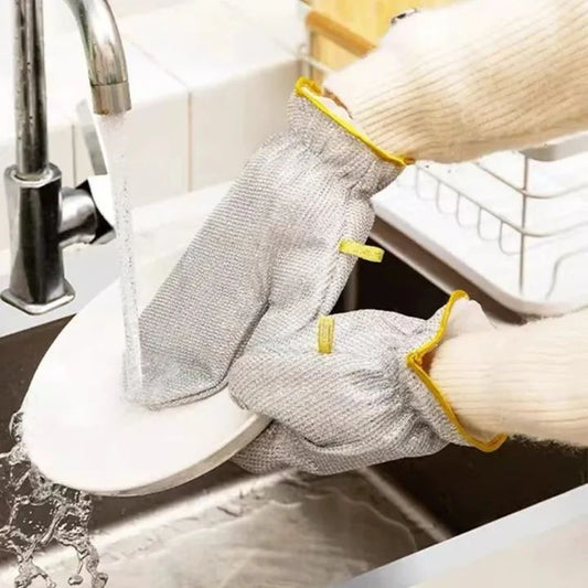 New Steel Wire Dishwashing Gloves for Kitchen Cleaning Waterproof & Insulated