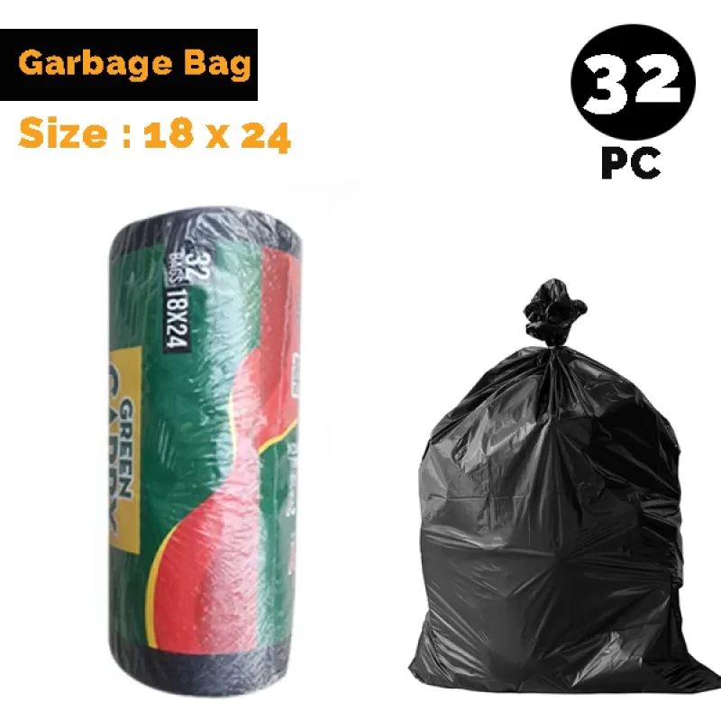 Garbage Bags For Dustbin Pack Of 35 18 X 24 Inch / Garbage Bag (1 Roll / 32 Bags