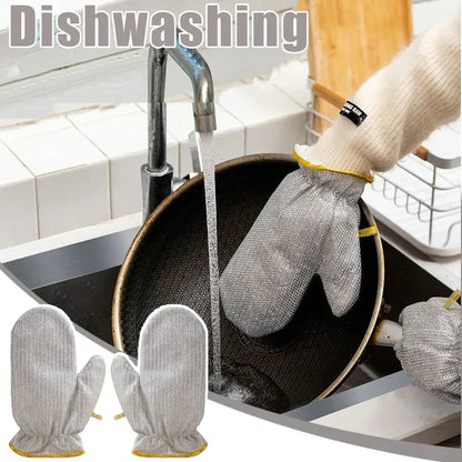 New Steel Wire Dishwashing Gloves for Kitchen Cleaning Waterproof & Insulated