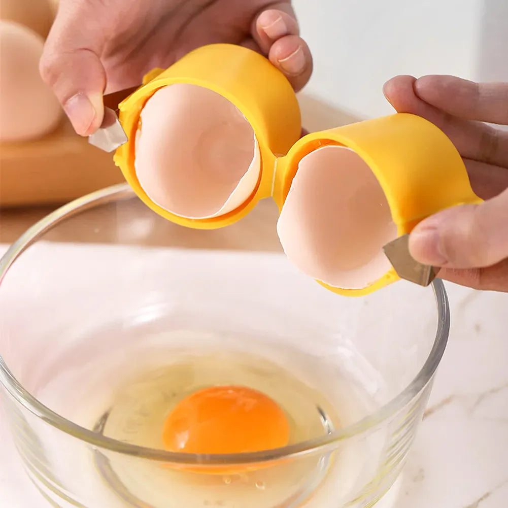Portable Egg Opener Handheld Cracking Egg Opening Tool for Kitchen Cooking Baking Accessories Reusable Eggshell Separator